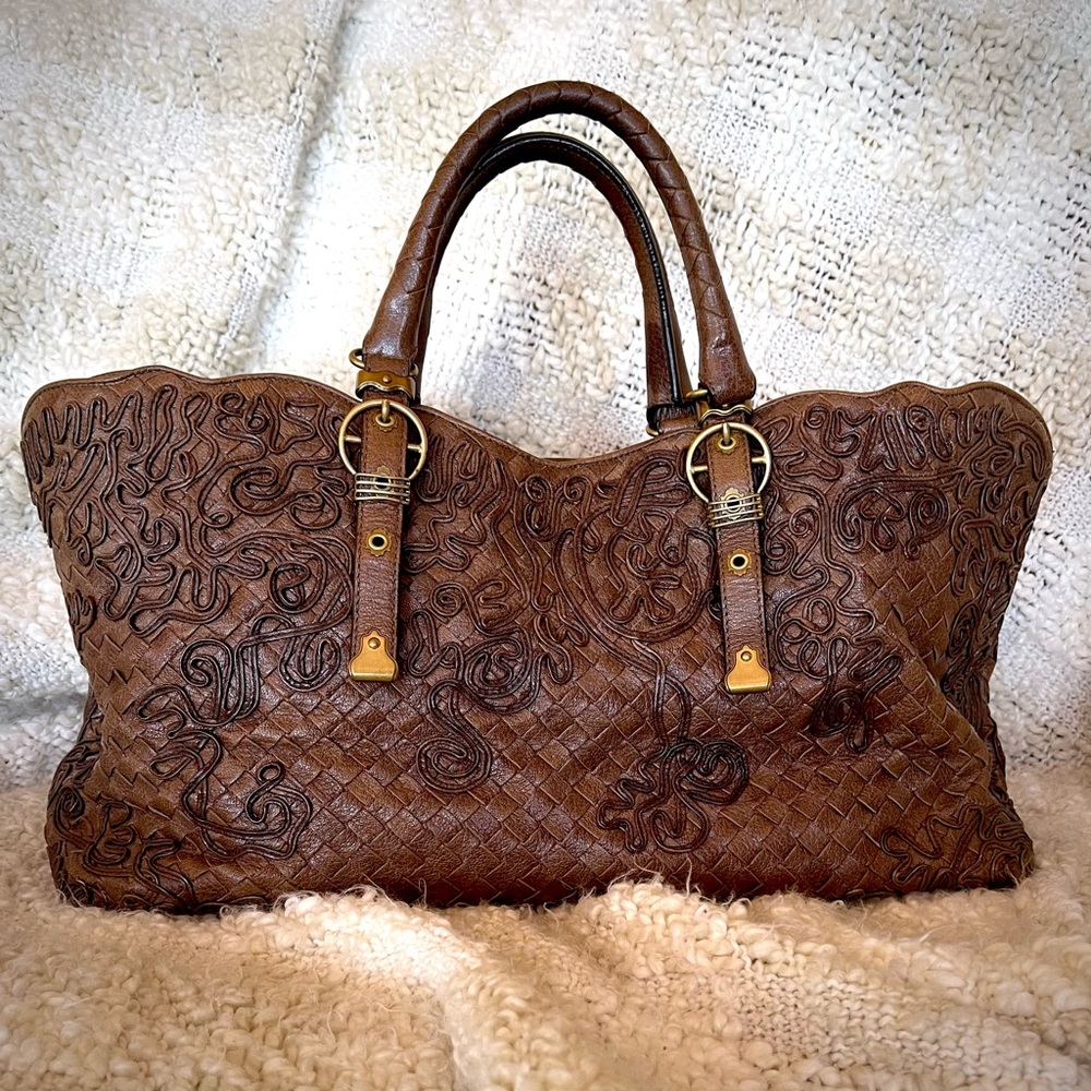 Bottega Veneta Intrecciato Vintage Woven Leather Satchel